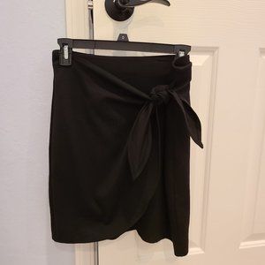 LOFT tie wrap skirt black size XS